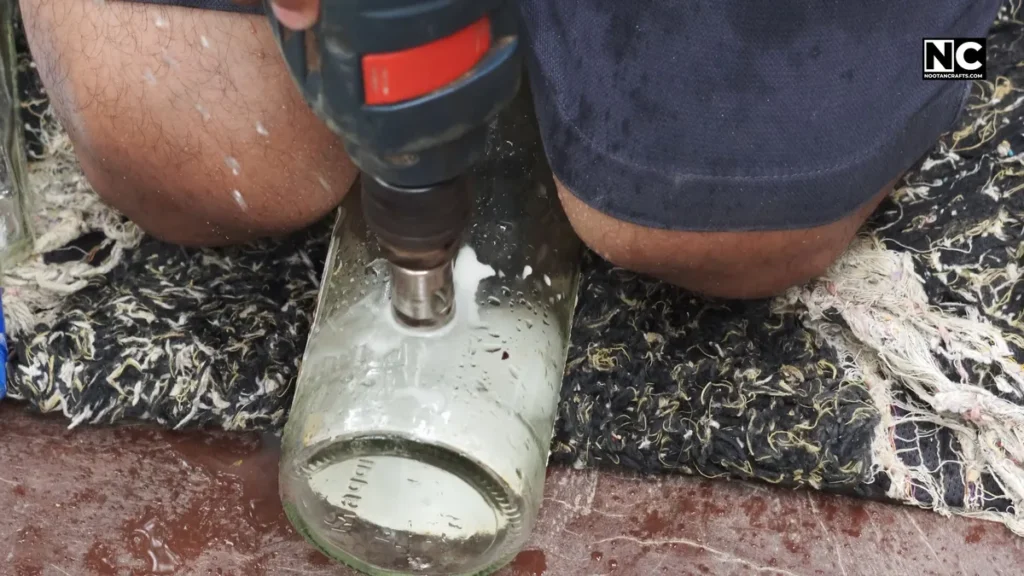 Drilling continuously after removing the guide