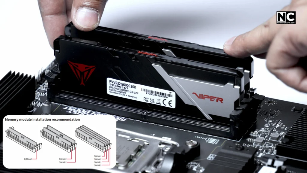 Installing Petrior Viper Venom DDR5 memory sticks