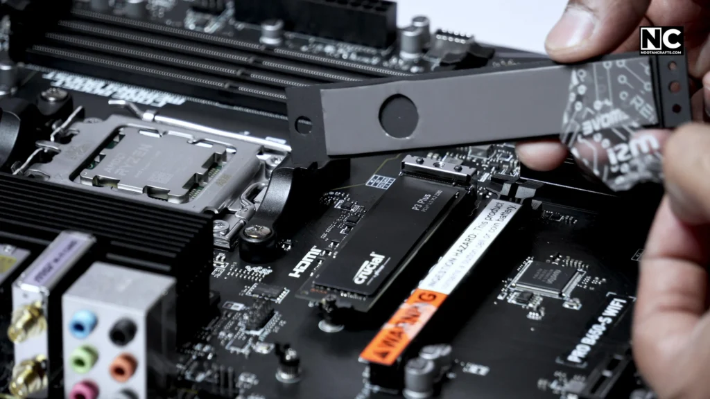 Removing the protective film from the heatsink