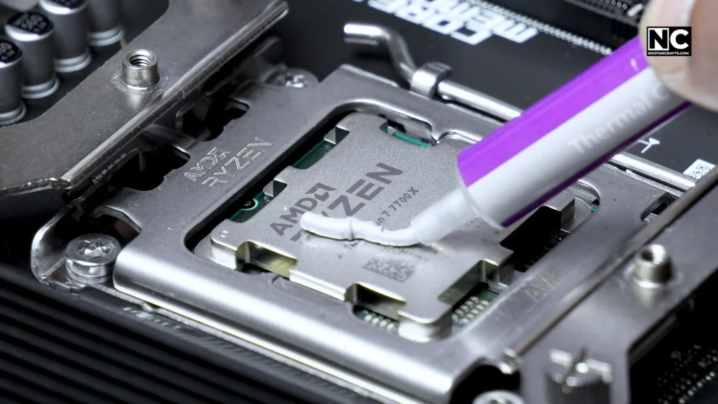 Applying Thermal paste on the Ryzen 7 7700x CPU