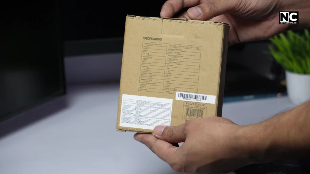 Cooler Master CF120 ARGB Fan box back view