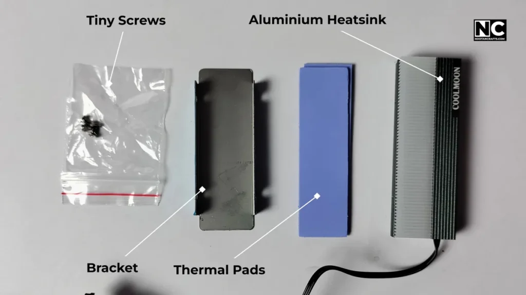 COOLMOON CM-M2A SSD Heatsink package content