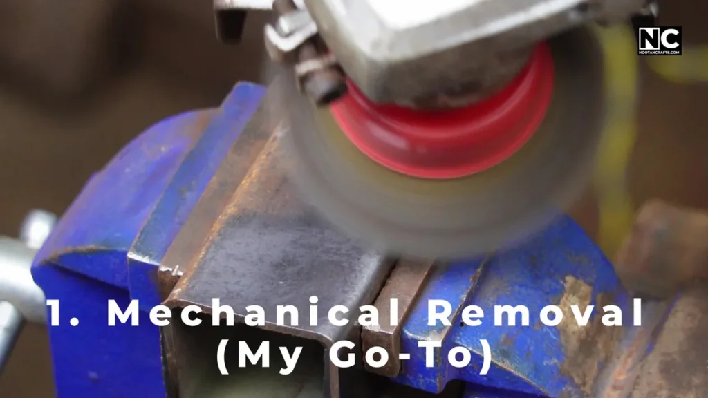 How to remove rust from metal before painting using an angle grinder and a wire cup