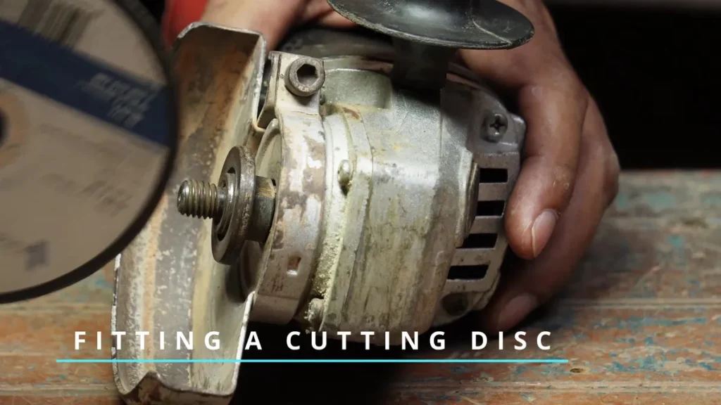 how to fit a cutting disk in an angle grinder