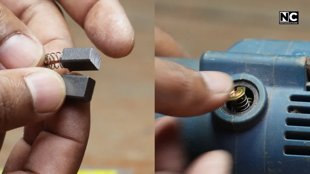 how to replace carbon brushes in an angle grinder
